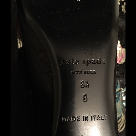 KATE SPADE NADIRA BLACK SUEDE CRYSTAL SHOES 8.5 - Picture 7 of 8